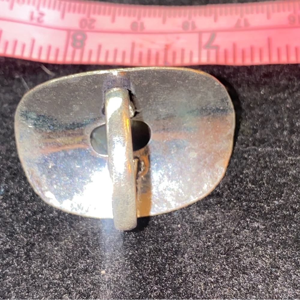 Exotic Red Flash Labradorite Renaissance ring - Picture 7 of 9